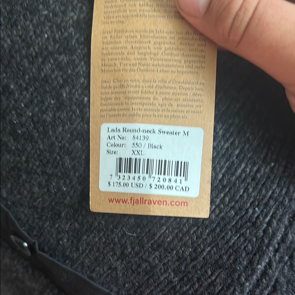 Fjallraven Lada  Black Crewneck Sweater